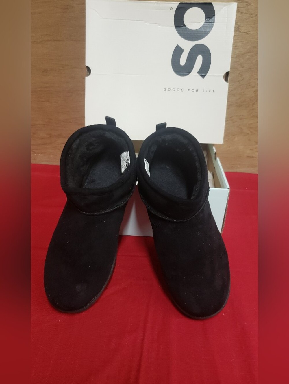 SO Fur Lined Black Ladies Booties 11